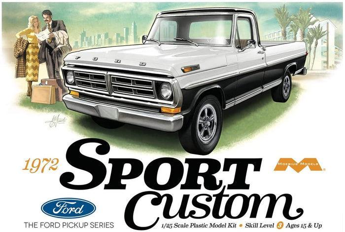 Moebius 1220 1972 Ford Sport Custom Pickup 1/25 Model Kit - A-Z Toy Hobby