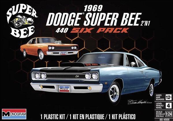 Monogram 1969 Dodge Super Bee 440 Six Pack 2 In 1 1/24 Model Kit - A-Z Toy Hobby