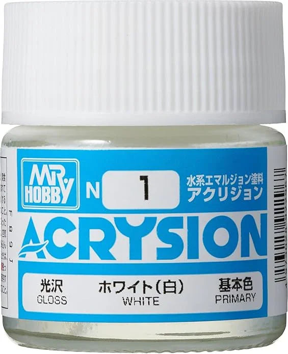Mr. Hobby N1 Acrysion White Paint 10ml - A-Z Toy Hobby