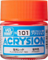 Mr. Hobby N101 Acrysion Fluorescent Red Paint 10ml - A-Z Toy Hobby