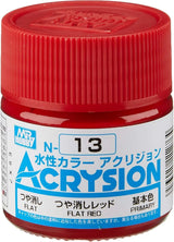 Mr. Hobby N13 Acrysion Flat Red Paint 10ml - A-Z Toy Hobby