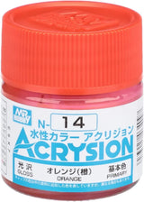 Mr. Hobby N14 Acrysion Flat Orange Paint 10ml - A-Z Toy Hobby