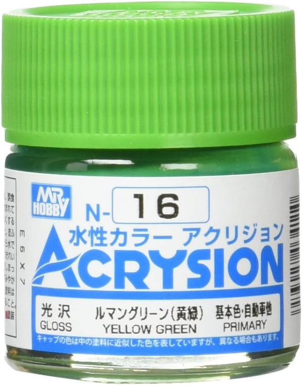 Mr. Hobby N16 Acrysion Yellow Green Paint 10ml