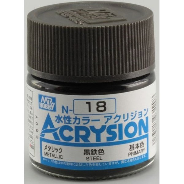 Mr. Hobby N18 Acrysion Steel Paint 10ml