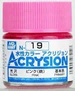 Mr. Hobby N19 Acrysion Pink Paint 10ml - A-Z Toy Hobby