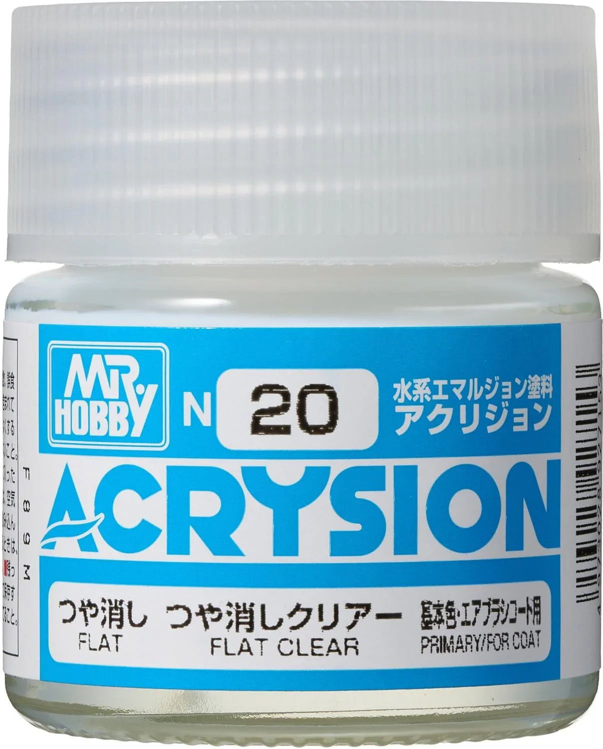 Mr. Hobby N20 Acrysion Flat Clear Paint 10ml - A-Z Toy Hobby