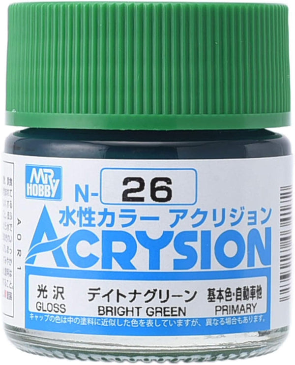 Mr. Hobby N26 Acrysion Bright Green Paint 10ml