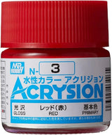 Mr. Hobby N3 Acrysion Red Paint 10ml - A-Z Toy Hobby