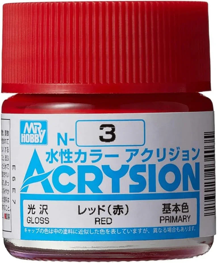 Mr. Hobby N3 Acrysion Red Paint 10ml - A-Z Toy Hobby