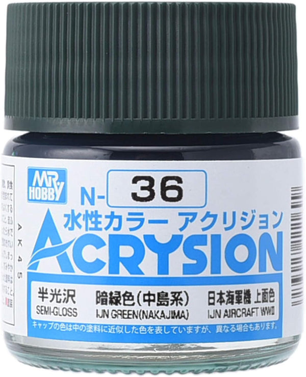 Mr. Hobby N36 Acrysion IJN Green (Nakajima ) Paint 10ml