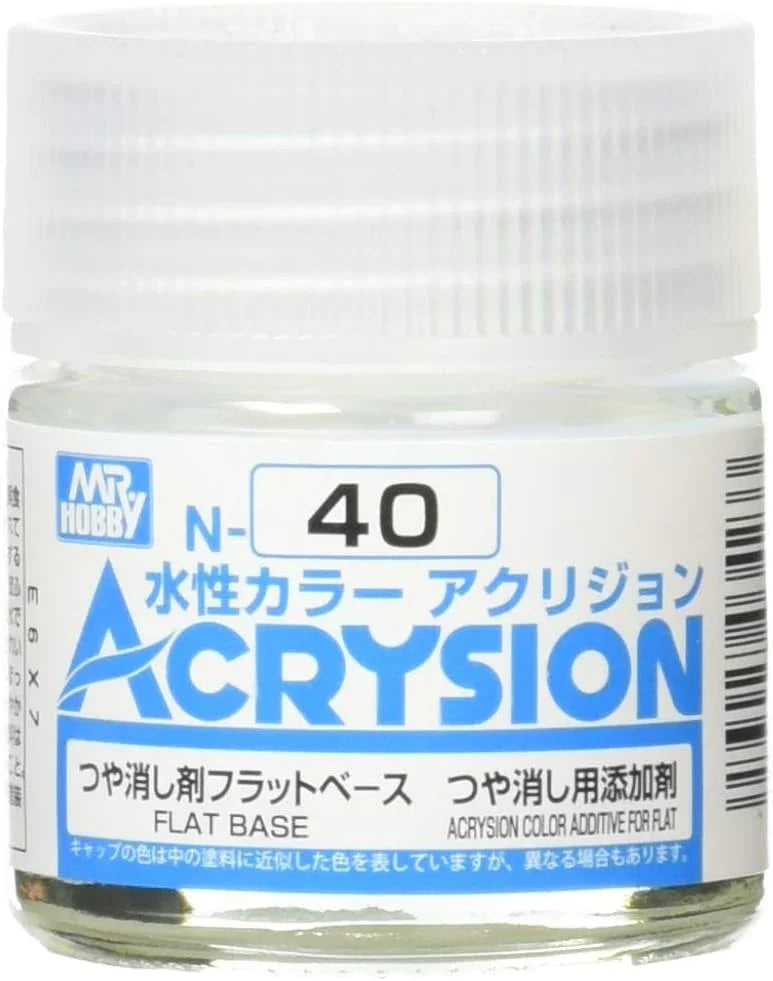 Mr. Hobby N40 Acrysion Flat Base Paint 10ml - A-Z Toy Hobby