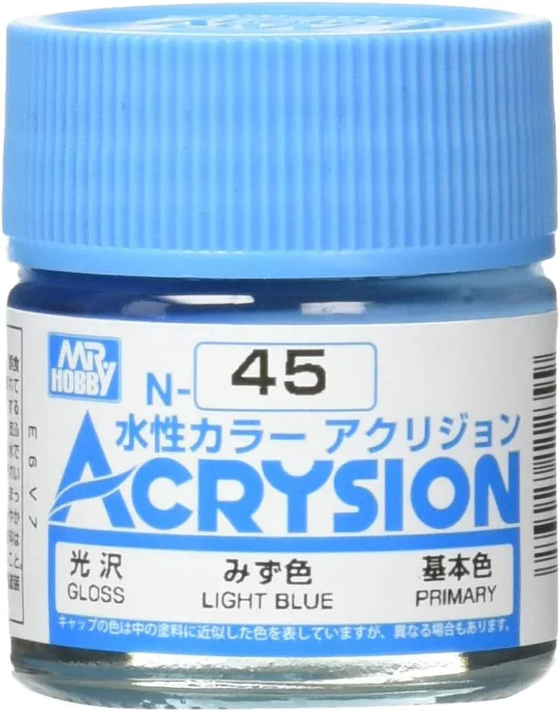 Mr. Hobby N45 Acrysion Light Blue Paint 10ml - A-Z Toy Hobby