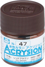 Mr. Hobby N47 Acrysion Red Brown Paint 10ml - A-Z Toy Hobby
