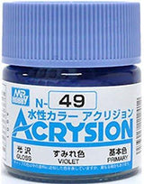 Mr. Hobby N49 Acrysion Violet Paint 10ml - A-Z Toy Hobby