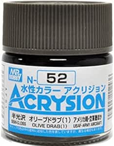 Mr. Hobby N52 Acrysion Olive Drab 1 Paint 10ml