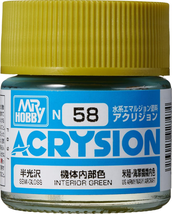 Mr. Hobby N58 Acrysion Interior Green Paint 10ml