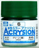 Mr. Hobby N6 Acrysion Green Paint 10ml - A-Z Toy Hobby