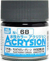 Mr. Hobby N68 Acrysion RLM74 Gray Green Paint 10ml - A-Z Toy Hobby