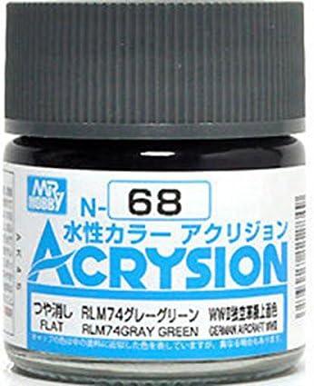 Mr. Hobby N68 Acrysion RLM74 Gray Green Paint 10ml - A-Z Toy Hobby