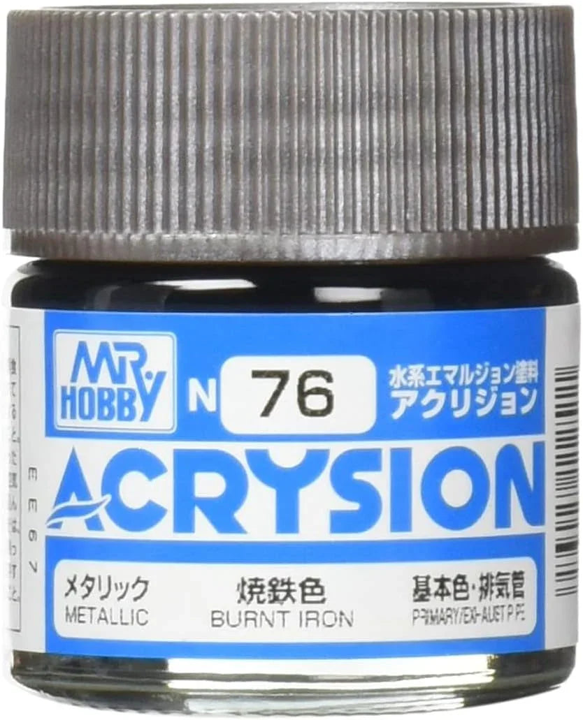 Mr. Hobby N76 Acrysion Burnt Iron Paint 10ml - A-Z Toy Hobby