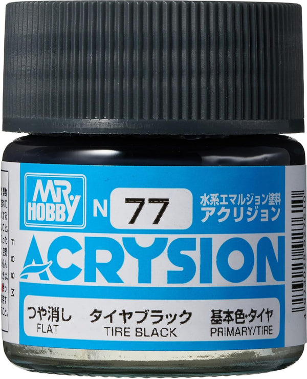 Mr. Hobby N77 Acrysion Tire Black Paint 10ml
