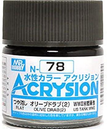 Mr. Hobby N78 Acrysion Olive Drab Paint 10ml - A-Z Toy Hobby