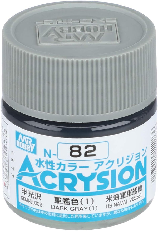 Mr. Hobby N82 Acrysion Dark Gray (1) Paint 10ml