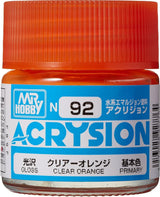 Mr. Hobby N92 Acrysion Clear Orange Paint 10ml - A-Z Toy Hobby