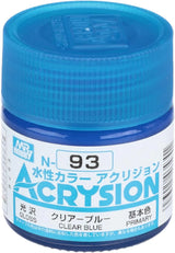 Mr. Hobby N93 Acrysion Clear Blue Paint 10ml - A-Z Toy Hobby