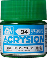 Mr. Hobby N94 Acrysion Clear Green Paint 10ml - A-Z Toy Hobby