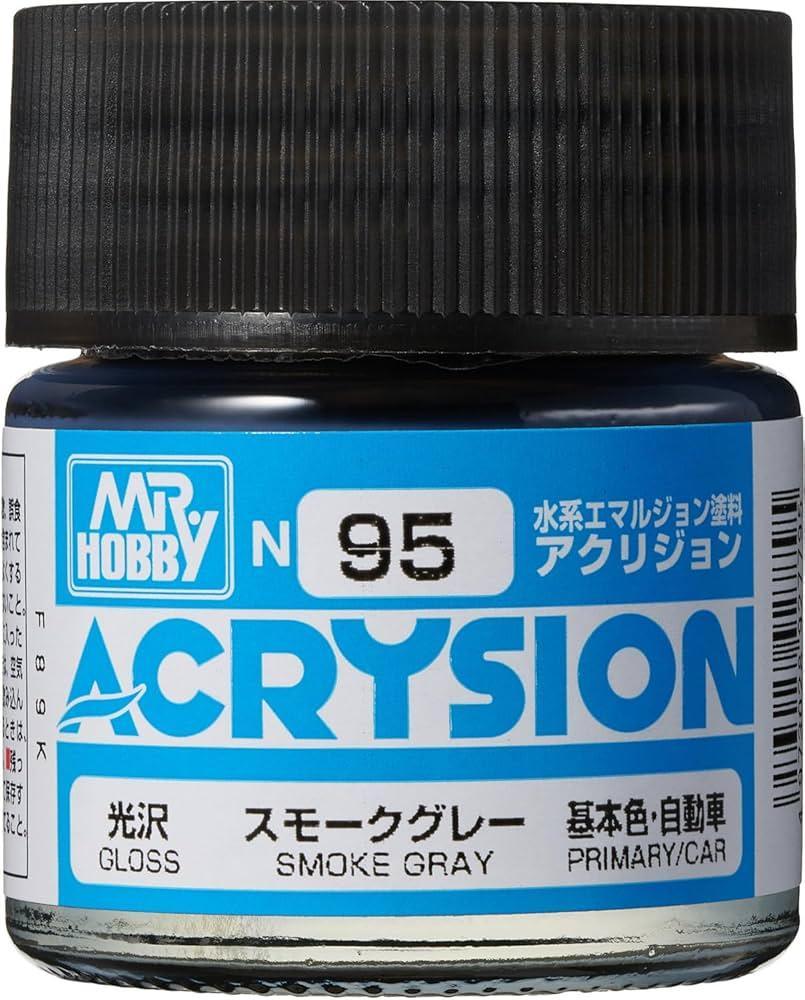 Mr. Hobby N95 Acrysion Smoke Gray Paint 10ml - A-Z Toy Hobby
