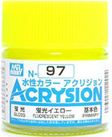 Mr. Hobby N97 Acrysion Fluorescent Yellow Paint 10ml - A-Z Toy Hobby