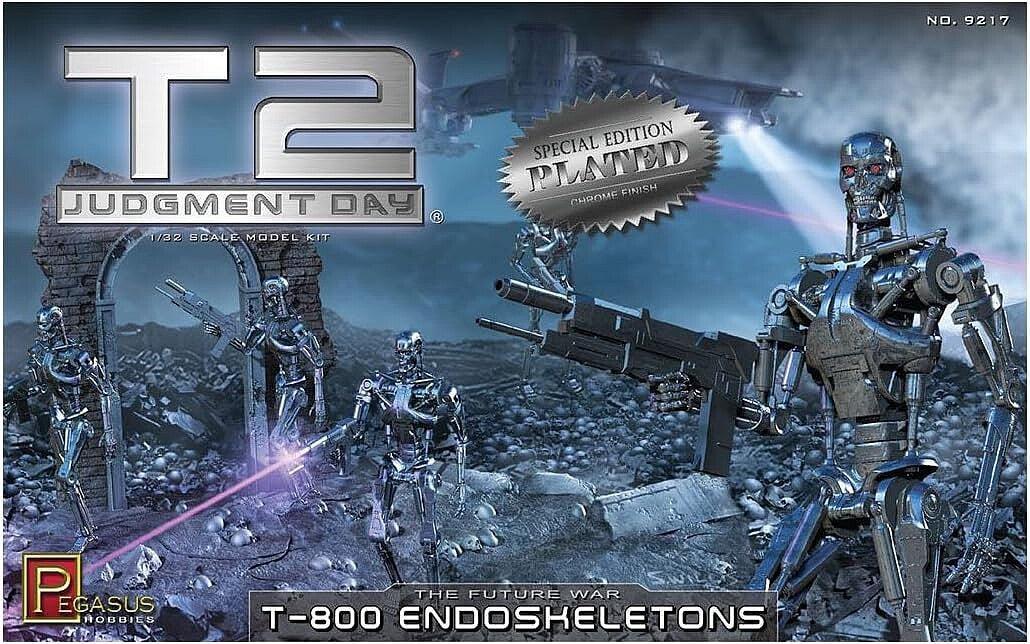 Pegasus Terminator 2 T800 Endoskeletons (Chrome Plated) 1/32 Model Kit - A-Z Toy Hobby
