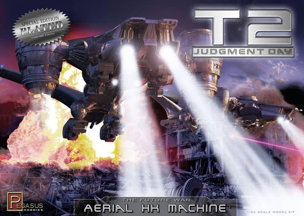 Pegasus Terminator 2 Aerial Hunter Killer Machine (Chrome Plated) 1/32 Model Kit - A-Z Toy Hobby