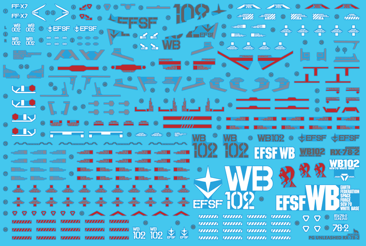 Delpi Water Decal For PG Unleashed RX-78-2 - A-Z Toy Hobby