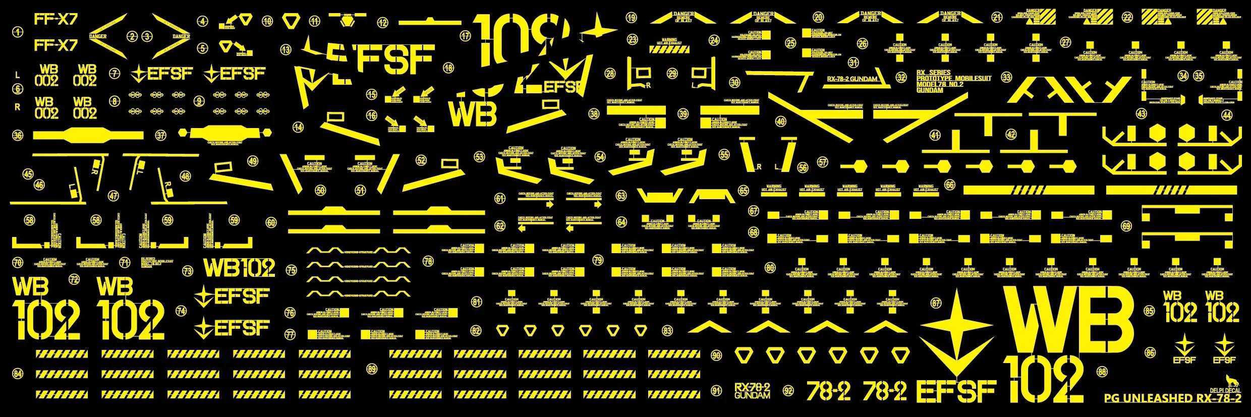 Delpi Gold Metal Sticker For PG Unleashed RX-78-2 - A-Z Toy Hobby