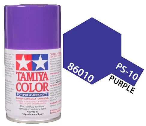 Tamiya 86010 PS-10 Purple Polycarbonate Spray Paint 100ml TAM86010 - A-Z Toy Hobby