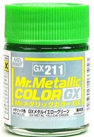 Mr. Hobby GX211 Mr. Metallic Color GX Metal Yellow Green Lacquer Paint 18ml - A-Z Toy Hobby