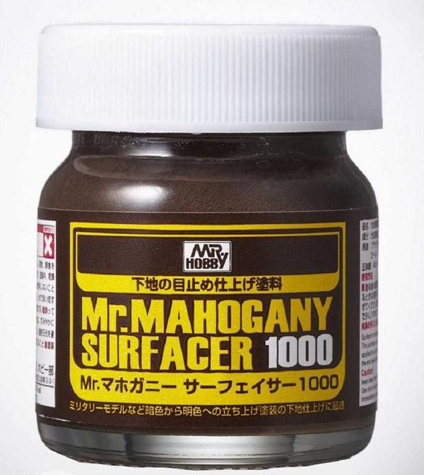 Mr. Hobby SF290 Mr. Mahogany Surfacer 1000 Dark Brown 40ml - A-Z Toy Hobby