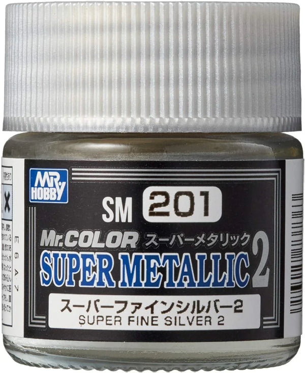 Mr. Hobby SM201 Mr. Color Super Metallic Fine Silver 2 Lacquer Paint 1 ...