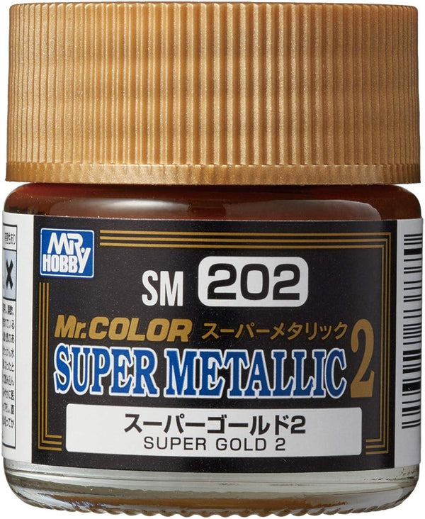 Mr. Hobby SM202 Mr. Color Super Metallic Gold 2 Lacquer Paint 10ml - A-Z Toy Hobby