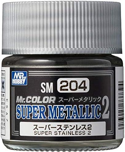 Mr. Hobby SM204 Mr. Color Super Metallic Stainless 2 Lacquer Paint 10ml - A-Z Toy Hobby