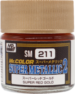 Mr. Hobby SM211 Mr. Color Super Metallic 2 Super Red Gold Lacquer Paint 10ml