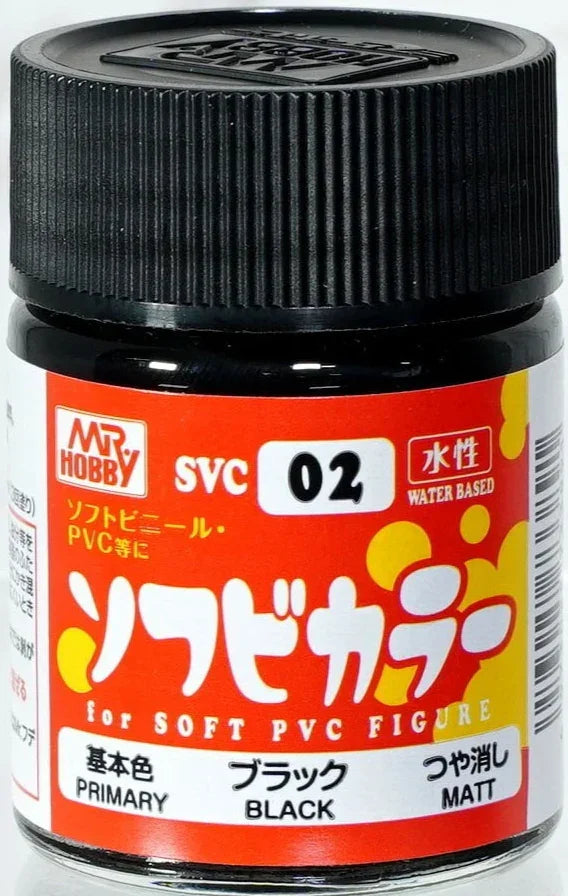 Mr. Hobby SVC02 Black for Soft PVC Figure Paint 18ml