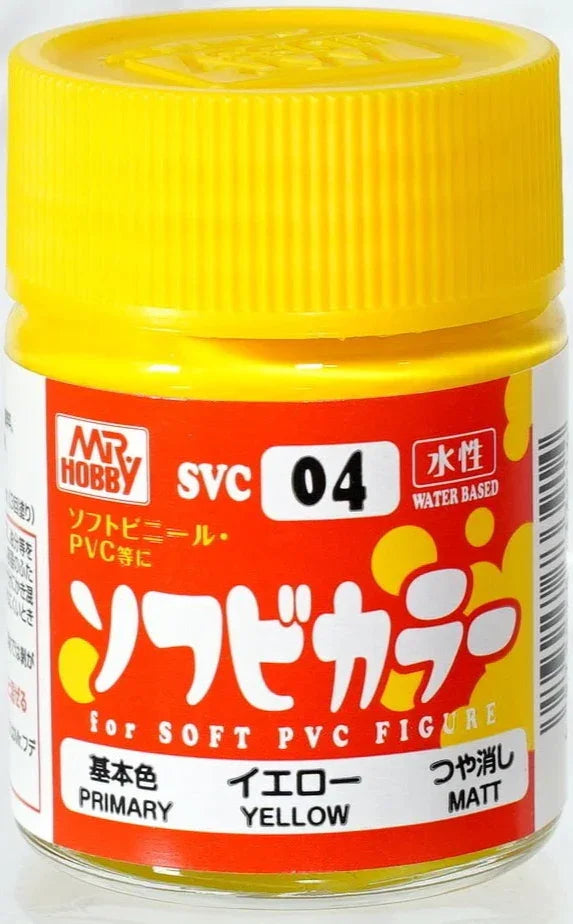Mr. Hobby SVC04 Yellow for Soft PVC Figure Paint 18ml - A-Z Toy Hobby