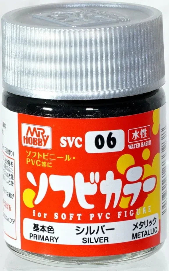 Mr. Hobby SVC06 Silver for Soft PVC Figure Paint 18ml