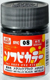 Mr. Hobby SVC08 Metallic Black for Soft PVC Figure Paint 18ml - A-Z Toy Hobby