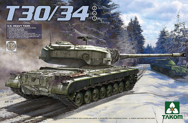 Takom 2065 US Heavy Tank T30/34 2in1 1/35 Model Kit - A-Z Toy Hobby