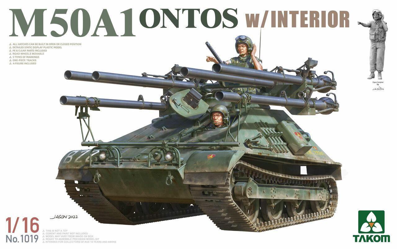 Takom 1019 M50A1 Ontos with Interior 1/16 Model Kit - A-Z Toy Hobby