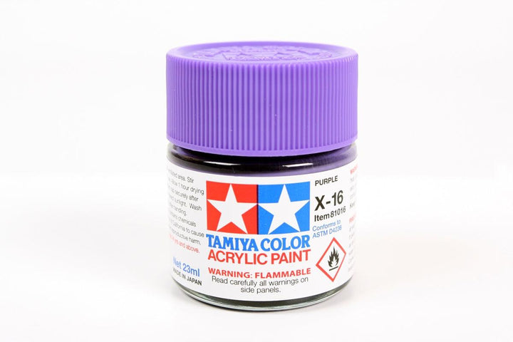 Tamiya 81016 X-16 Purple Acrylic Paint 23ml TAM81016 - A-Z Toy Hobby